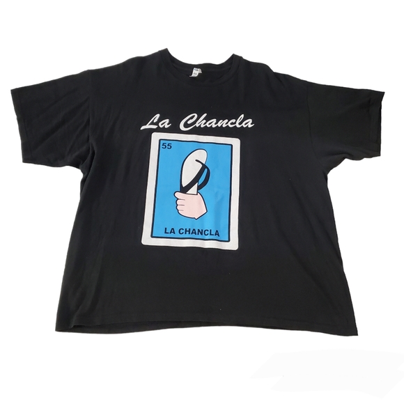 La Chancla Xxl Unisex 100% Cotton Mexican Tshirt - Picture 1 of 5